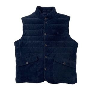 Polo Ralph Lauren Quilted Suede Vest Men’s Size XL Navy Blue Puffer New NWT
